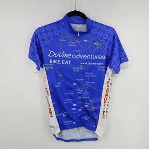 Peak 1 Cycling Shirt Mens Sz S Small Blue Pockets 3/4 Zip 1023